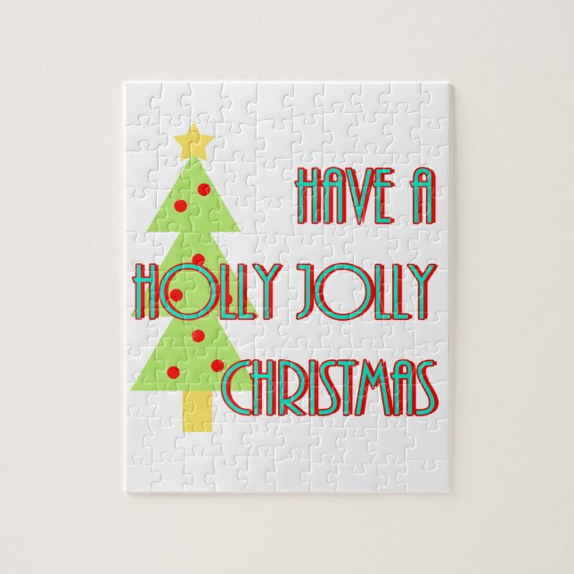 Quebra-cabeça ter um meio século de Natal holly jolly moderno (Vertical)