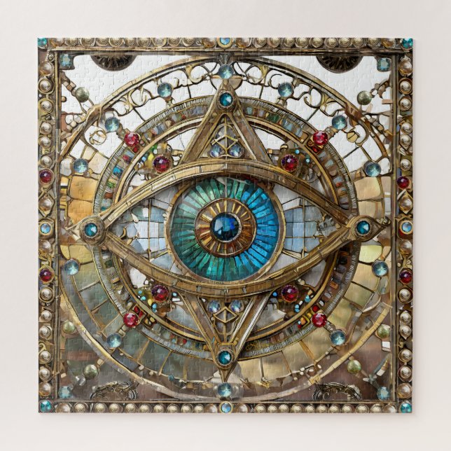 Quebra-cabeça Terceiro Olho Vidro da Janela Ornamentado (Vertical)