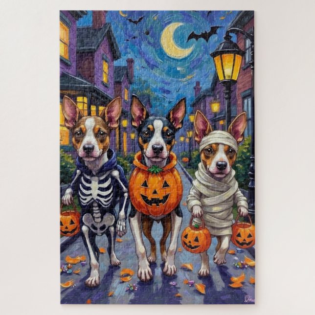 Quebra-cabeça Ternos de Halloween para Cães Terrier da Baía de C (Vertical)