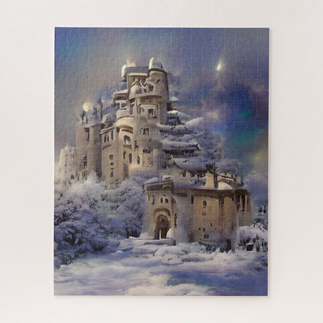 Quebra-cabeça Terra de inverno, Castelo de Neve, Pintura do Cast (Vertical)
