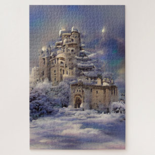 Quebra-cabeça Terra de inverno, Castelo de Neve, Pintura do Cast