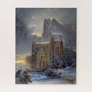 Quebra-cabeça Terra de inverno, Castelo de Neve, Pintura do Cast