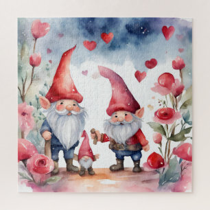 Quebra-cabeça Terra Gnome do Dia de os namorados de Aquarela