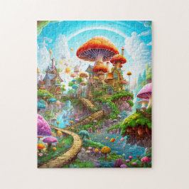 Quebra-cabeça Terra Surreal de Magia Fantasia Colorida