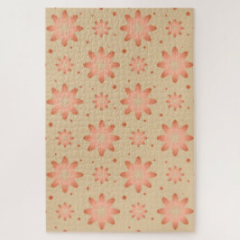 Quebra-cabeça Terracotta laranja e areia bege delicada margarida