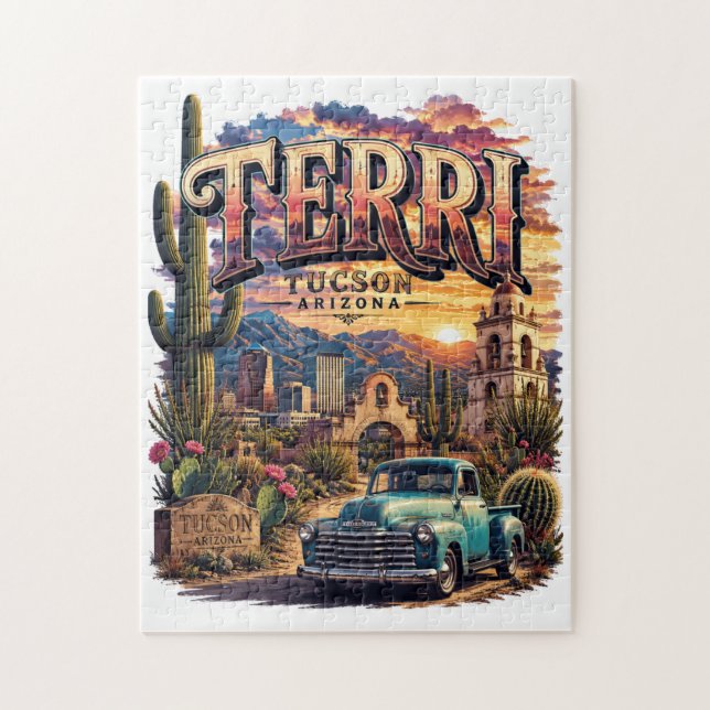 Quebra-cabeça Terri Tucson Arizona Personalizado Sudoeste  (Vertical)