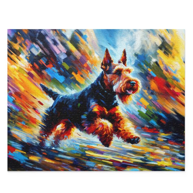 Quebra-cabeça Terrier Galês: Galês Preto e Castanho (Welsh Terrier Puzzle: Black and Tan WT Jigsaw)