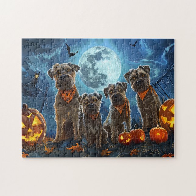 Quebra-cabeça Terrorífico Chesapeake Bay Terrier no Halloween (Horizontal)