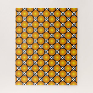 Quebra-cabeça Teste padrão branco da estrutura do preto dourado