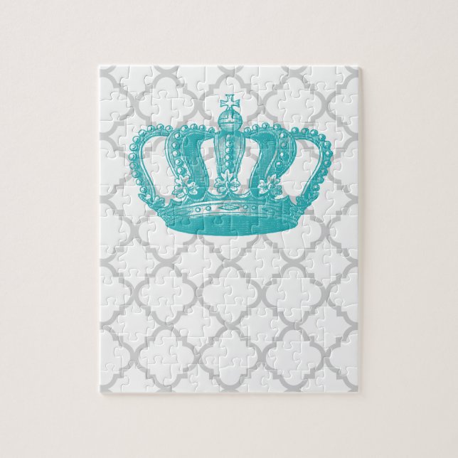 QUEBRA-CABEÇA TESTE PADRÃO CINZENTO DA COROA FEMININO QUATREFOIL (Vertical)