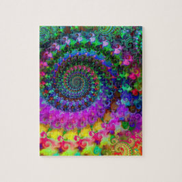 Quebra-cabeça Teste padrão do Fractal do arco-íris do hippy