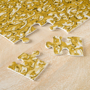 Quebra-cabeça Teste padrão PURO do Splatter do OURO + seus text