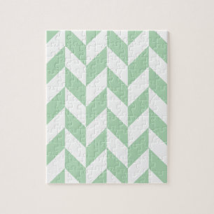 Quebra-cabeça Teste padrão verde de Herringbone da hortelã