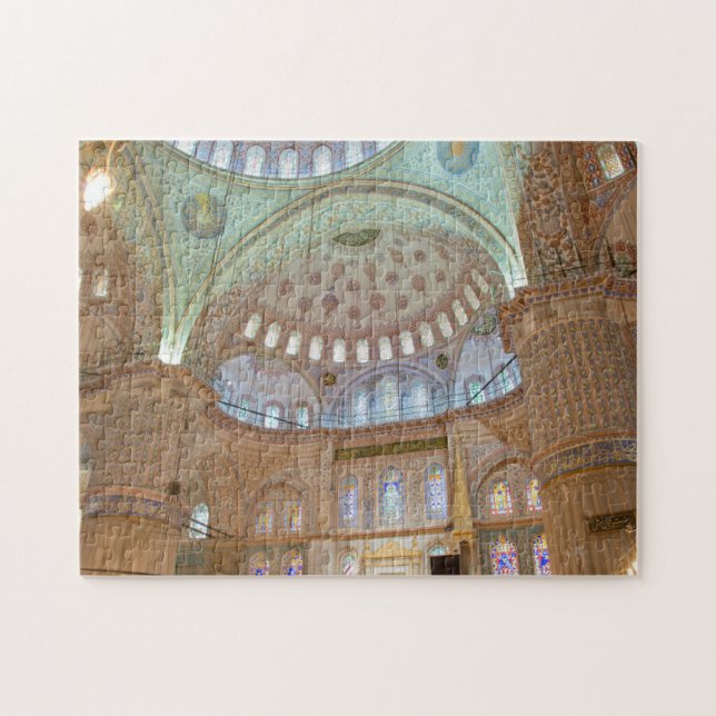 Quebra-cabeça Teto abobadado interior colorido da Mesquita Azul (Horizontal)