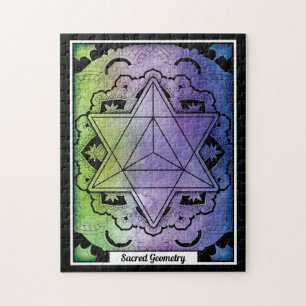Quebra-cabeça Tetraedro de Geometria Sagrada Personalizado