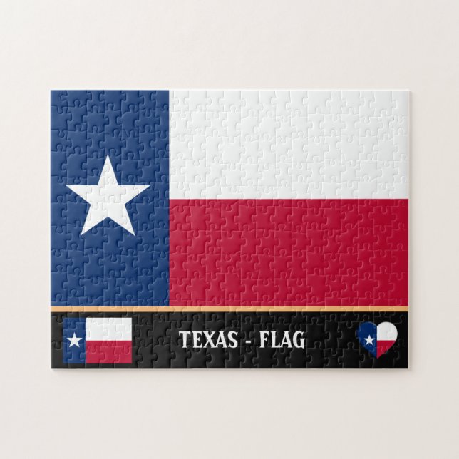 Quebra-cabeça Texas Flag & Texas State USA /America (Horizontal)
