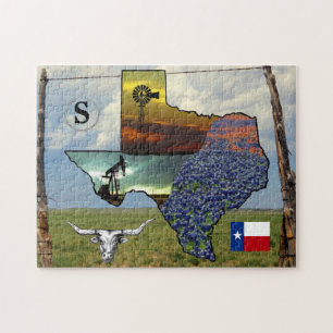 Quebra-cabeça Texas Pride of map, fotos coloridas de tamanho 11x