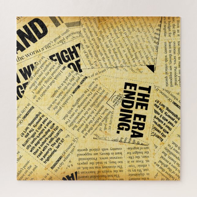 Quebra-cabeça Texto do jornal com papel antigo (Vertical)