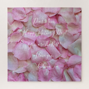 Quebra-cabeça Texto Personalizado Cor-de-Rosa Rosa Rosa Dia de a