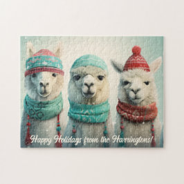Quebra-cabeça Texto Personalizado Llamas de inverno
