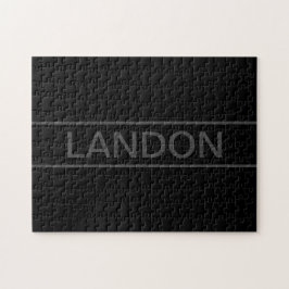 Quebra-cabeça Texto personalizável | Cinzas negras e negras mode