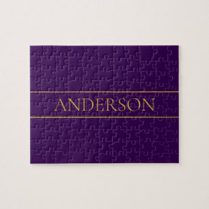 Quebra-cabeça Texto Personalizável Elegante Dourado e profundo
