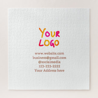 Quebra-cabeça texto simples mínimo adicione seu logotipo/design