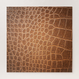Quebra-cabeça Textura Castanha De Couro, Uso Em Fundo.