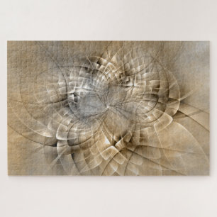 Quebra-cabeça Textura de Arte Fractal Moderno em Tons Terrosos