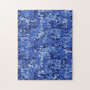 Quebra-cabeça Textura de Camuflagem Digital Azul de Marinho Vibr
