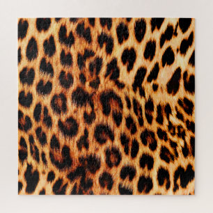 Quebra-cabeça Textura de leopardo, padrão africano sem soldadura