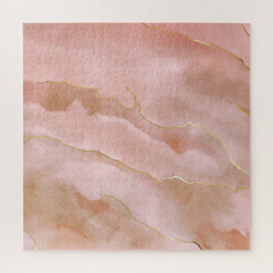 Quebra-cabeça Textura Dourada do mármore líquido rosa