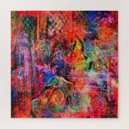 Quebra-cabeça Textura Floral Vermelha