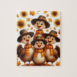 Quebra-cabeça Thanksgiving Turkey Family Puzzle – Cute Fall Gift