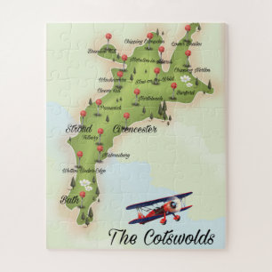 Quebra-cabeça The Cotswolds Vintage Map