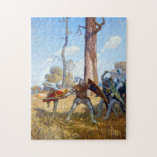 Quebra-cabeça The Slay of Sir Lamorak, c. 1922, por N.C. Wyeth