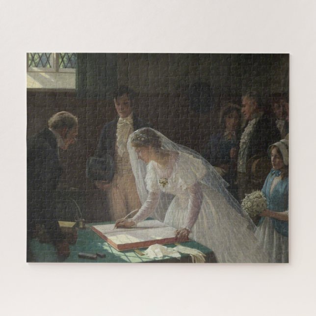 Quebra-cabeça The Wedding Register (por Edmund Blair Leighton) (Horizontal)