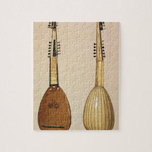 Quebra-cabeça Theorbo, feito por Giovanni Krebar, Pádua, 1629,