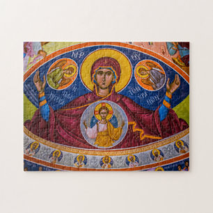 Quebra-cabeça Theotokos e Filho Cristo com Ícone de Ângulos