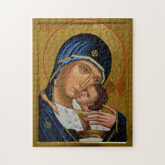 Quebra-cabeça Theotokos e o Ícone Cristão Ortodoxo Filho Cristo (Vertical)