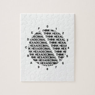 Quebra-cabeça Think Hexadecimal (Humor Geek de Relógio)