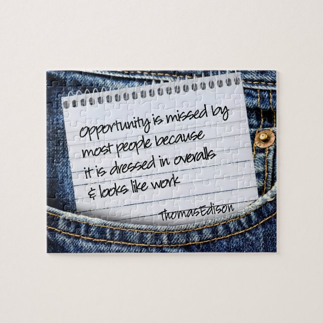 Quebra-cabeça Thomas Edison Inspirational Cote "Oportunidade" (Horizontal)