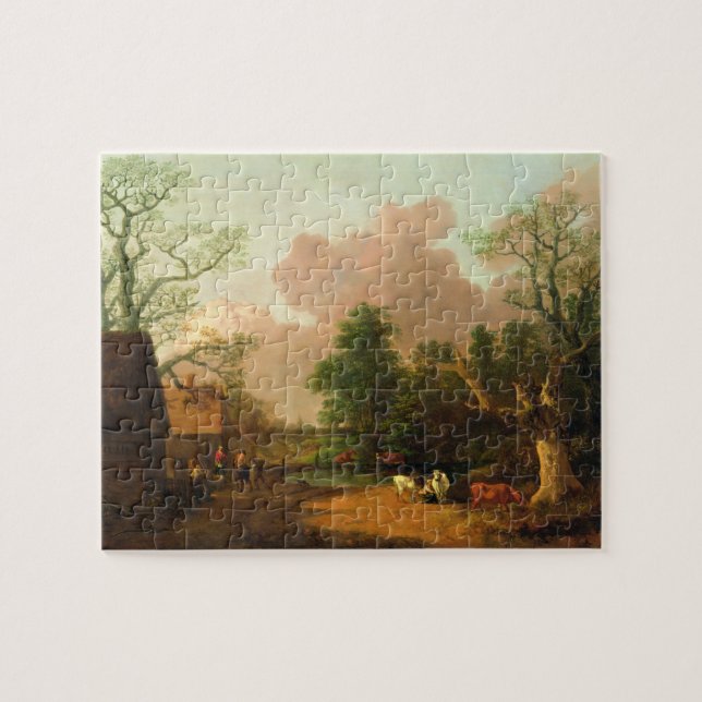 Quebra-cabeça Thomas Gainsborough | uma paisagem com figuras, Fa (Horizontal)