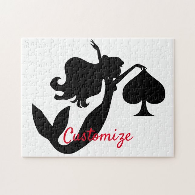 Quebra-cabeça Thunder_Cove da Silhueta da Sereia Preta (Horizontal)