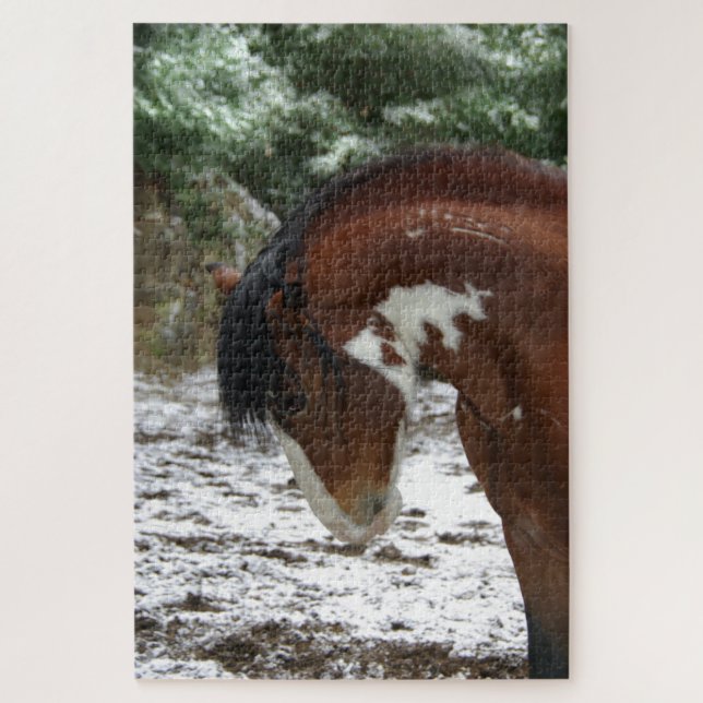 Quebra-cabeça Thunder Snow Mustang Stallion (Vertical)