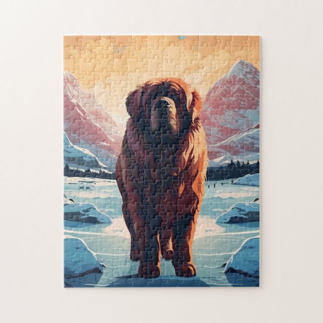 Quebra-cabeça Tibetano Mastiff nas montanhas de neve (Vertical)