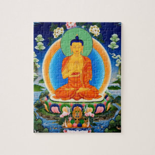 Quebra-cabeça Tibetano Thangka Prabhutaratna Buddha Jigsera Queb