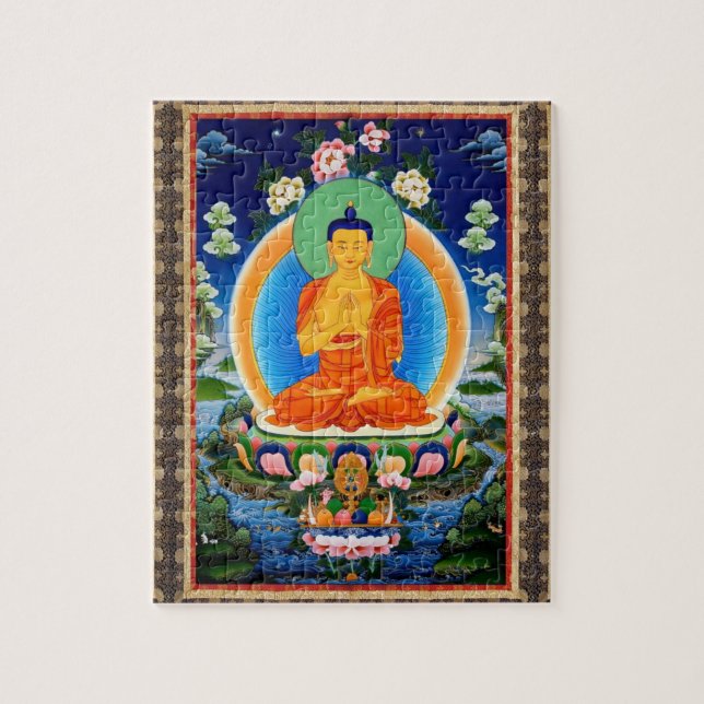 Quebra-cabeça Tibetano Thangka Prabhutaratna Buddha Jigsera Queb (Vertical)
