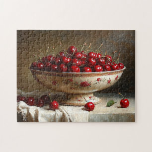 Quebra-cabeça Tigela de pintura de cerejas