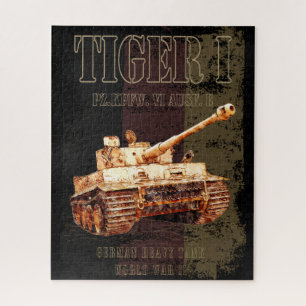 Quebra-cabeça Tiger I German Heavy Tank WII com bandeira alemã
